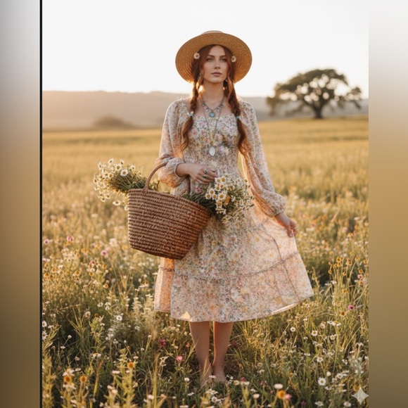 Lily Rose floral print women’s dress size S bohemian , romantic - Picture 7 of 16